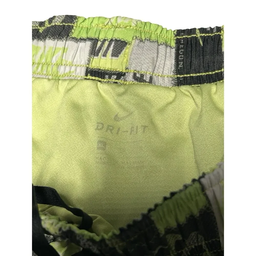 Nike Dri-FIT Running Shorts Youth XL Green Logo Print Athletic Kids Size XL